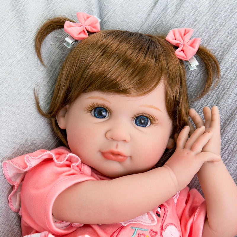 Aori Realistic Reborn Baby Doll Girls - 22 inches Real Life Newborn Baby Dolls, Adorable Lifelike Babies, Weighted Reborn Toddler Gifts Set for Kids Grandma - Image 2