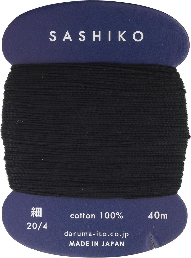 Daruma Sashiko Thread Thinner Weight 40m Col. 219 -Black- Japanese Embroidery & Quilting by Yokota - Image 1