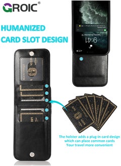 GROIC Compatible with iPhone 15 Pro Case Wallet with Credit Card Holder, Flip Leather Magnetic Clasp Kickstand Heavy Duty Protective Cover for iPhone 15 Pro  - Image 3