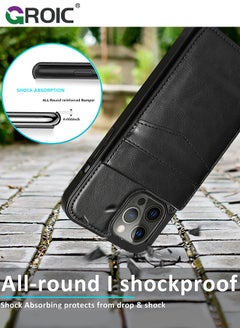 GROIC Compatible with iPhone 15 Pro Case Wallet with Credit Card Holder, Flip Leather Magnetic Clasp Kickstand Heavy Duty Protective Cover for iPhone 15 Pro  - Image 5