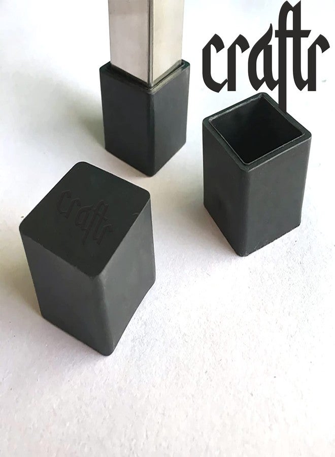 Craftr غطاء أرجل الكراسي/الطاولات من كرافتر - مربع | 25 مم × 25 مم - 1 بوصة × 1 بوصة | مطاط PVC | أسود | واقي للأرضيات وغطاء للأثاث | عبوة من 30 قطعة - Image 2