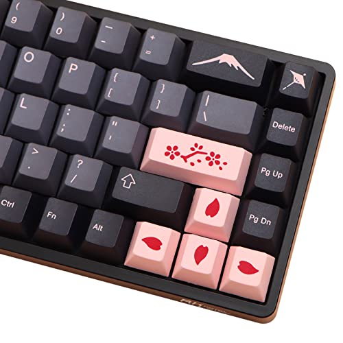MOLGRIA Keycaps 136 Set Night Sakura for Full Sized Keyboard, Custom PBT Cherry Profile Key Caps with Keycap Puller for Cherry MX 104/87/68/61 60 Percent ANSI/ISO Layout Keyboard - Image 4