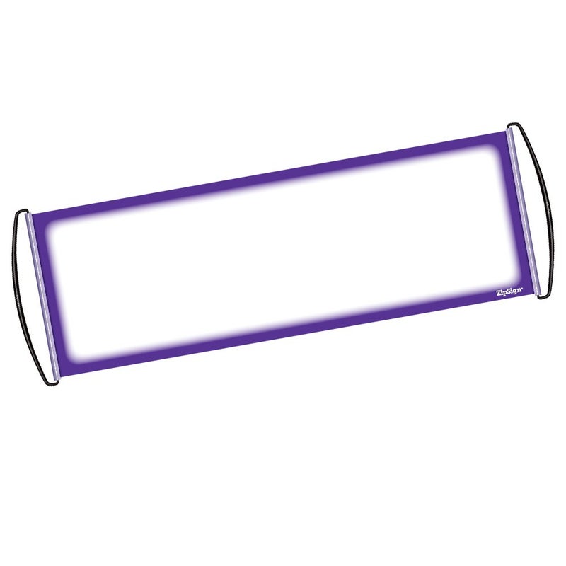 ZipSign Dry Erase Banner - Rolls Itself Up, Unrolls to 9.5” x 27”, Reusable, Portable, Fits in Your Pocket - Great for Sports, Concerts, Cheer - Purple 1 Pack - Image 2