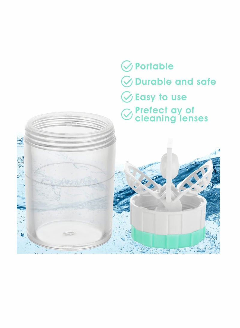 SYOSI 5 Pcs Manually Contact Lens Washer Cleaner Contact Lens Case Portable Rotation Contact Lens Cleaning Container for Everyday Use - Image 3