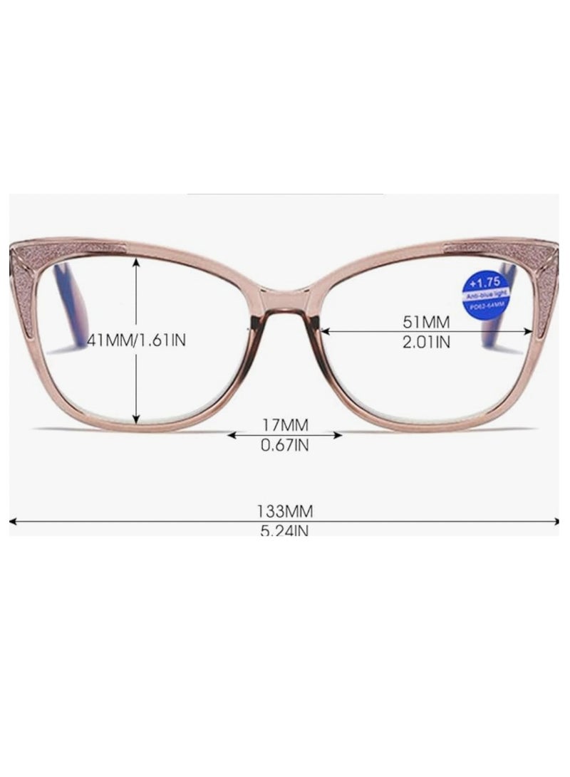 بوما للبصريات نظارات قراءة +2.00 قوة، عدسات مانعة للضوء الأزرق، أنيقة، خفيفة الوزن ومتينة للنساء - Image 5