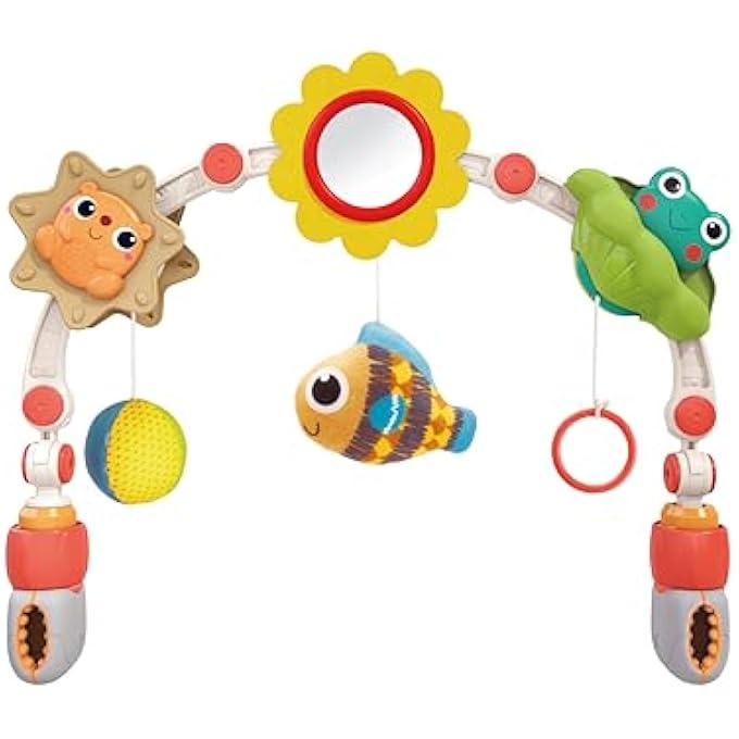 PORTABLE ACTIVITY ARCH FOR BABIES – ADJUSTABLE STROLLER, CAR SEAT, OR CRIB TOY WITH INTERACTIVE RATTLES, TEETHERS, MIRROR, AND SENSORY TOYS FOR FINE MOTOR SKILLS AND COGNITIVE DEVELOPMENT 0M+ - Image 1