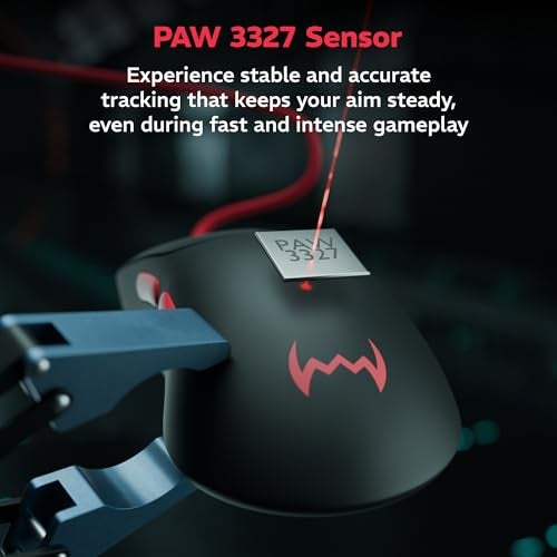 daWg Slay 25, 12400 DPI Wired Gaming Mouse, PixArt 3327 Sensor, 20M Huano Switches, 6 Buttons, 1000Hz Polling Rate, 85gm Lightweight, 220 IPS, 30G Acceleration, 1.5M Braided Cable (Black) - Image 3