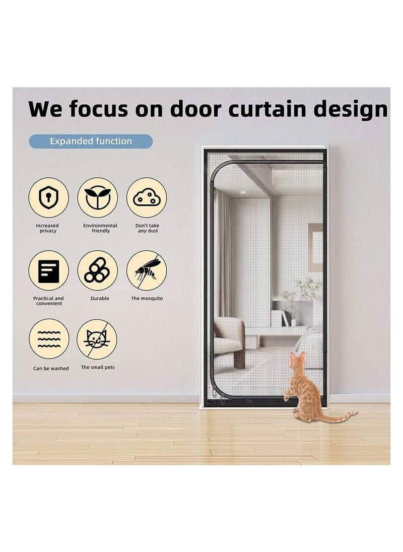 DMG TECH - Mosquito Door Net Anti Mosquito Mesh Fly Net Curtain Pet Screen Door Thickened Cat Resistant Mesh Screen Door with Zipper Closure100 x 210cm - Image 1