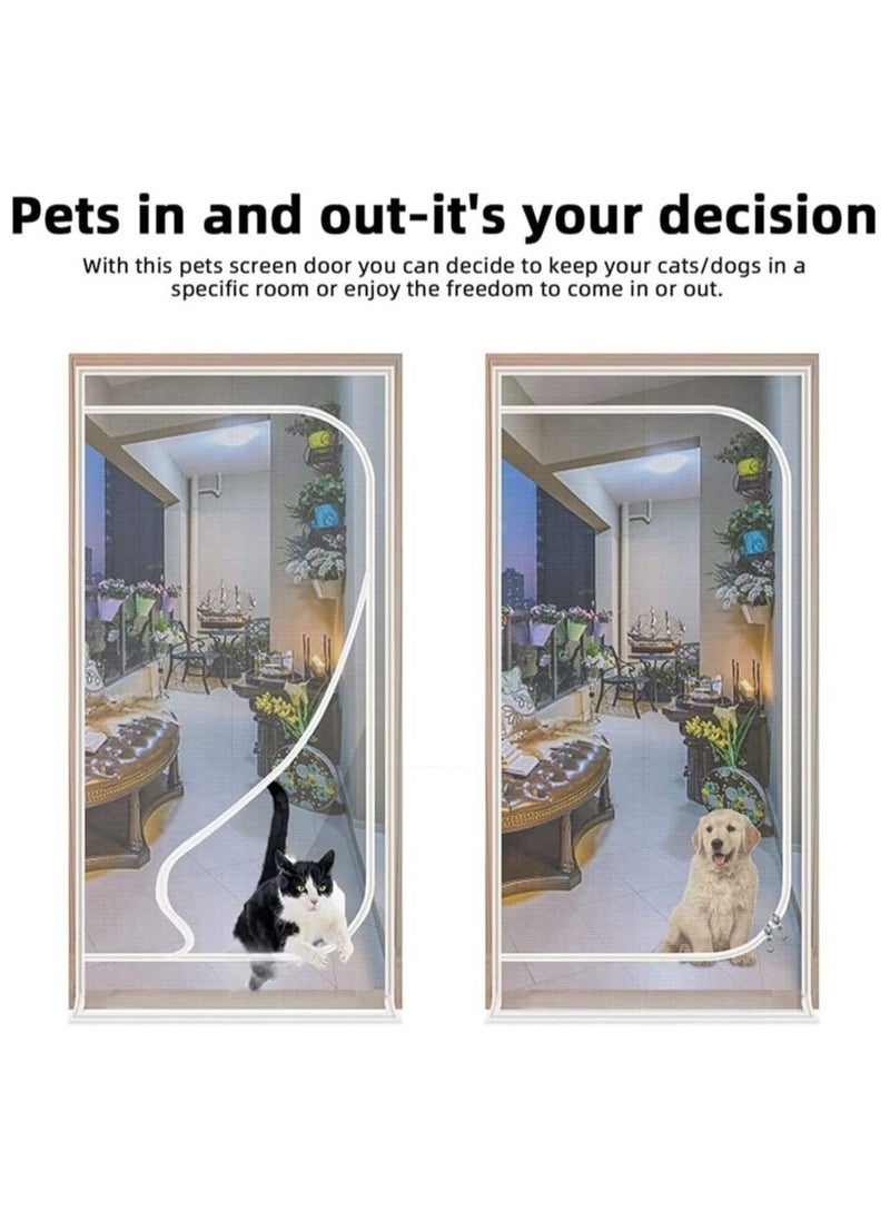 DMG TECH - Mosquito Door Net Anti Mosquito Mesh Fly Net Curtain Pet Screen Door Thickened Cat Resistant Mesh Screen Door with Zipper Closure100 x 210cm - Image 1