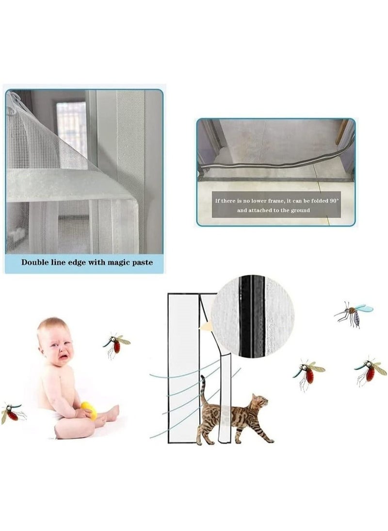 DMG TECH - Mosquito Door Net Anti Mosquito Mesh Fly Net Curtain Pet Screen Door Thickened Cat Resistant Mesh Screen Door with Zipper Closure100 x 210cm - Image 1