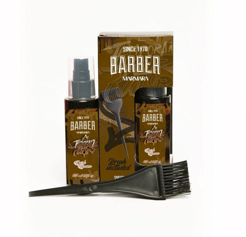 BARBER MARMARA Temporary Hair Colour Brown 125 ml  Moustache Beard and Hair Colour  Eliminates Grey for a Thicker and Fuller Look  Free from Ammonia and Peroxide  Ready Mix