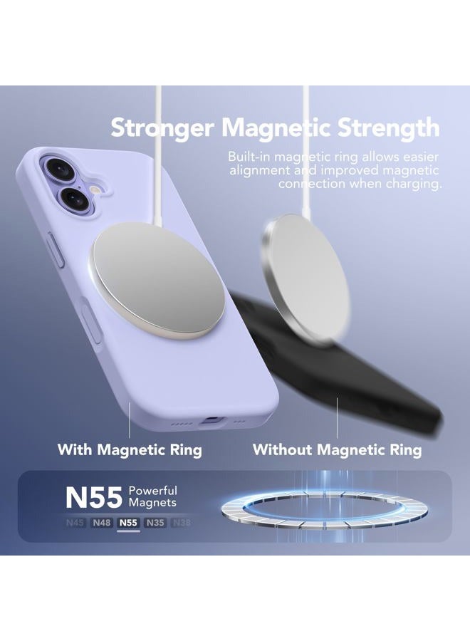 GONEZ Magnetic for iPhone 17 Case, Compatible with MagSafe, [Screen Protector + Camera Lens Protector], Liquid Silicone Anti-Scratch Shockproof Protective Phone Case, Lilac - Image 2