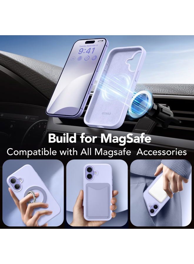 GONEZ Magnetic for iPhone 17 Case, Compatible with MagSafe, [Screen Protector + Camera Lens Protector], Liquid Silicone Anti-Scratch Shockproof Protective Phone Case, Lilac - Image 3