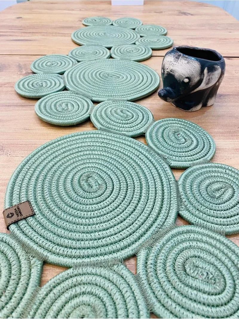بدز ديري BDZ Leather Jute Bohemian Style Decorative Runner 30x100 cm