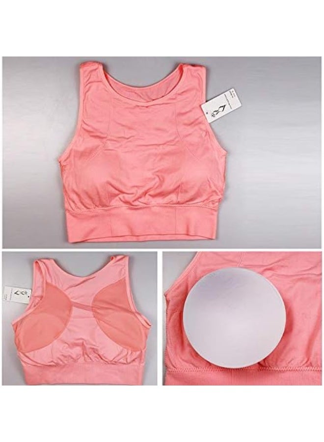 Rubik Sports Bra for Women, Shockproof Quick Dry Padded Seamless Sports Bra for Yoga Gym Training Running Workout Fitness (Grey, Large) - Image 4