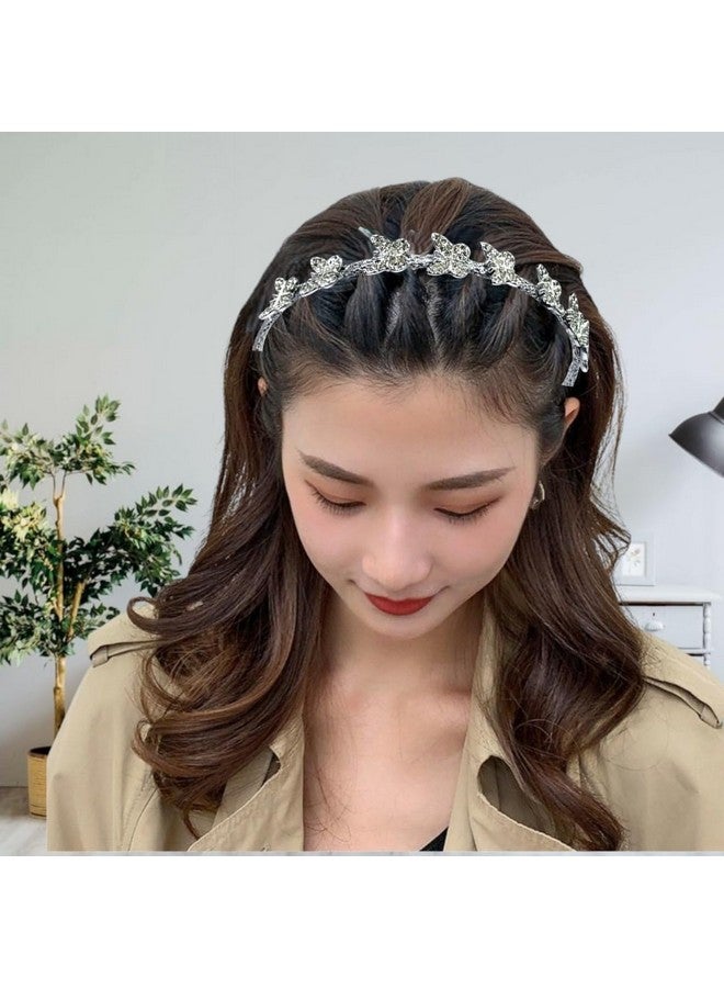 SIMAR ART BUY 1 GET 1, COMBO OF 2 PCS Crystal Butterfly Rhinestone Headband, Silver Wedding Hair Accessory, Bridal Tiara,FAISHONABLE HAIR ACCESSORIES - Image 3