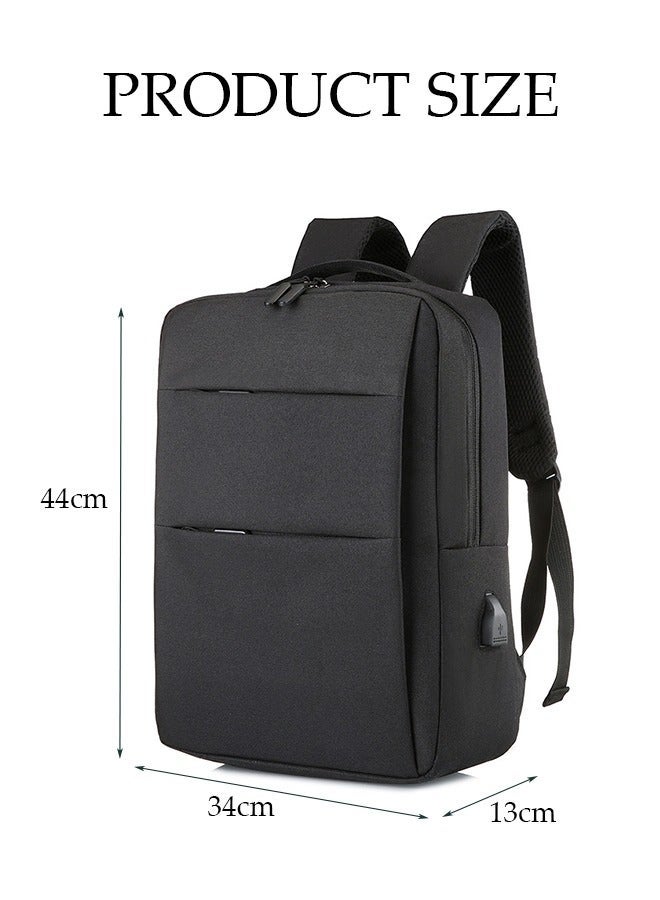 DUNISO Laptop Backpack Large Capacity Computer Backpack with USB Charging Port Waterproof Lightweight Bag for Work, Outdoor, Travel, Fits 15.6 Inch Notebook Black - Image 2