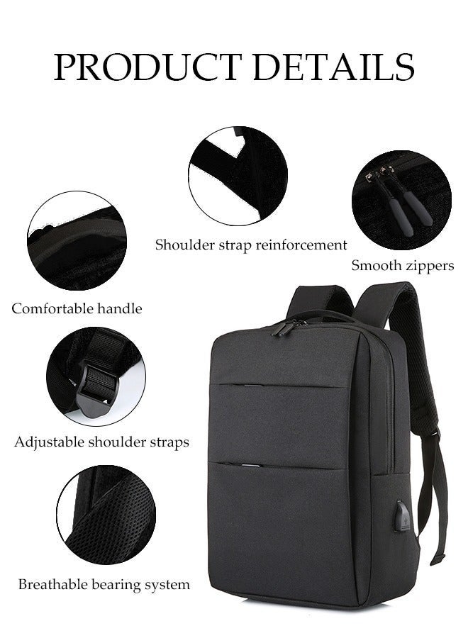 DUNISO Laptop Backpack Large Capacity Computer Backpack with USB Charging Port Waterproof Lightweight Bag for Work, Outdoor, Travel, Fits 15.6 Inch Notebook Black - Image 1