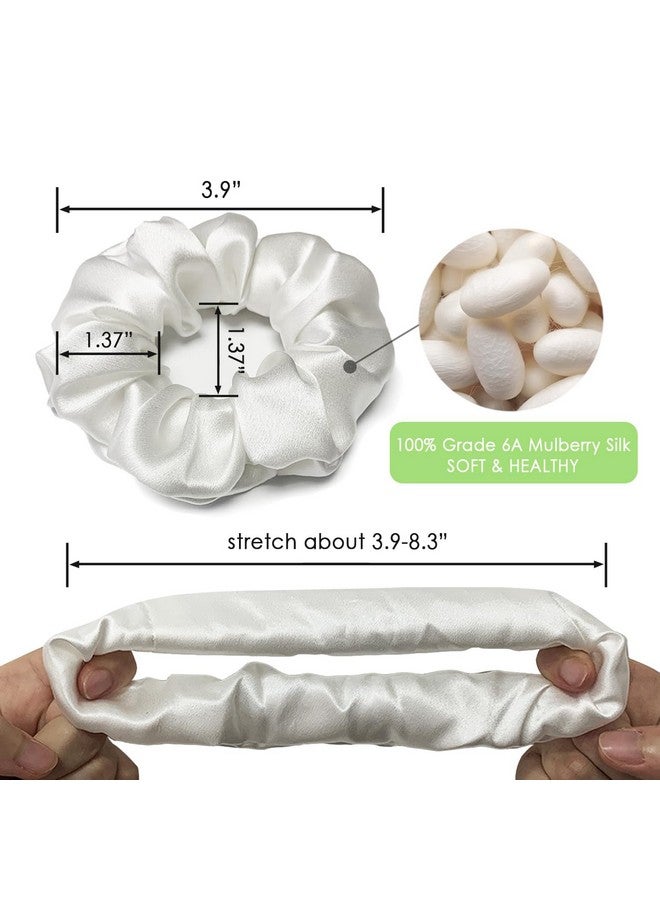 IGNOTO Premium Satin Scrunchies - Soft & Gentle for All Hair Types || Shiny Satin Hair Scrunchies - Perfect for Damage-Free Styling (off White, Pack of 6) - Image 2