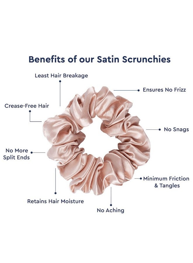 IGNOTO Premium Satin Scrunchies - Soft & Gentle for All Hair Types || Shiny Satin Hair Scrunchies - Perfect for Damage-Free Styling (off White, Pack of 6) - Image 3