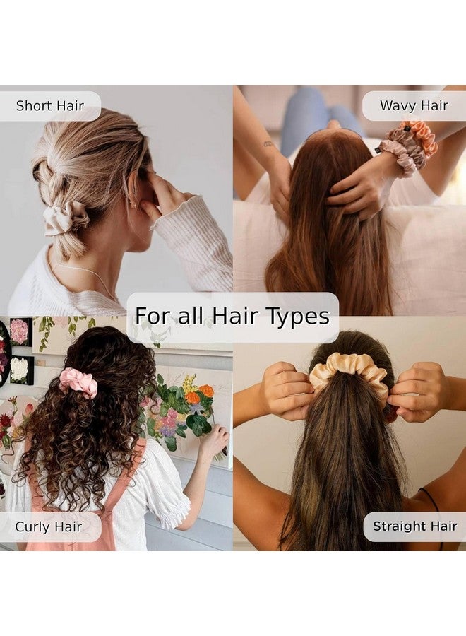 IGNOTO Premium Satin Scrunchies - Soft & Gentle for All Hair Types || Shiny Satin Hair Scrunchies - Perfect for Damage-Free Styling (off White, Pack of 6) - Image 4