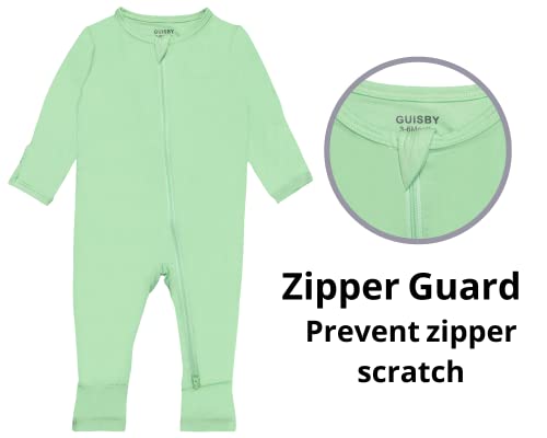 GUISBY Rayon Pajamas for Baby Girl Long Sleeve Footless Rompers Pajama 4pack 36 Months - Image 3