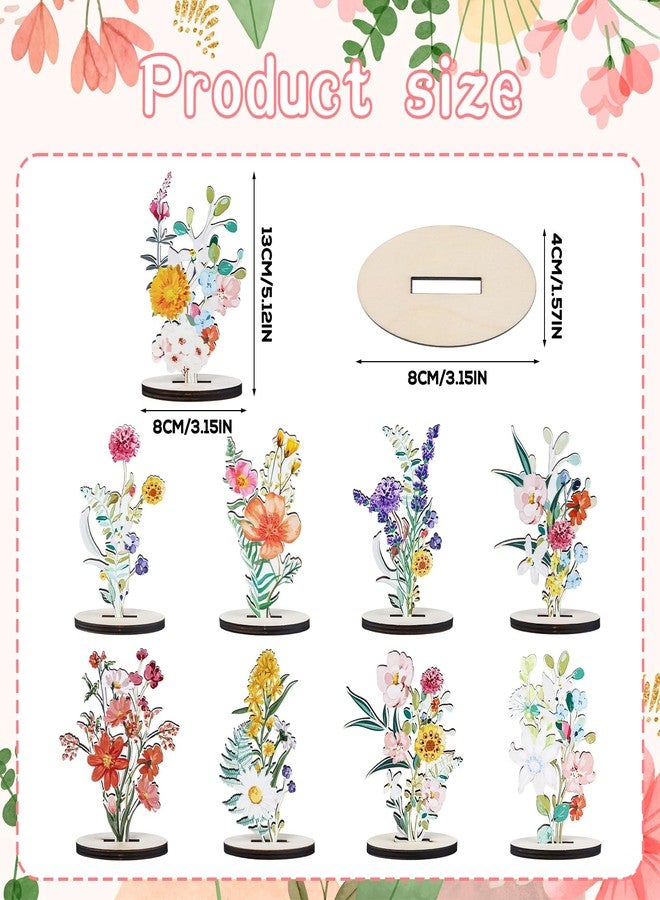 refavor Wooden Wildflower Party Decorations - 9PCS Flower Birthday Table Sign Decor Wooden Baby in Bloom Baby Shower Decorations Wildflower Baby Shower Decor Supplies Floral Party Wedding Decoration - Image 2