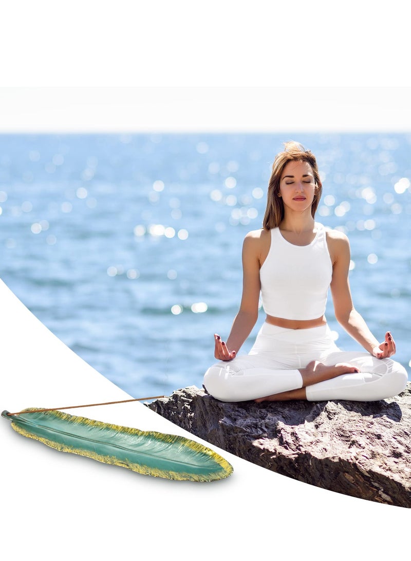 SYOSI Incense Holder Set, Leaf Incense Burner, Incense Ash Catcher, Incense Sticks Holder for Counters, Meditation Room, Yoga, Home, Office - Image 5