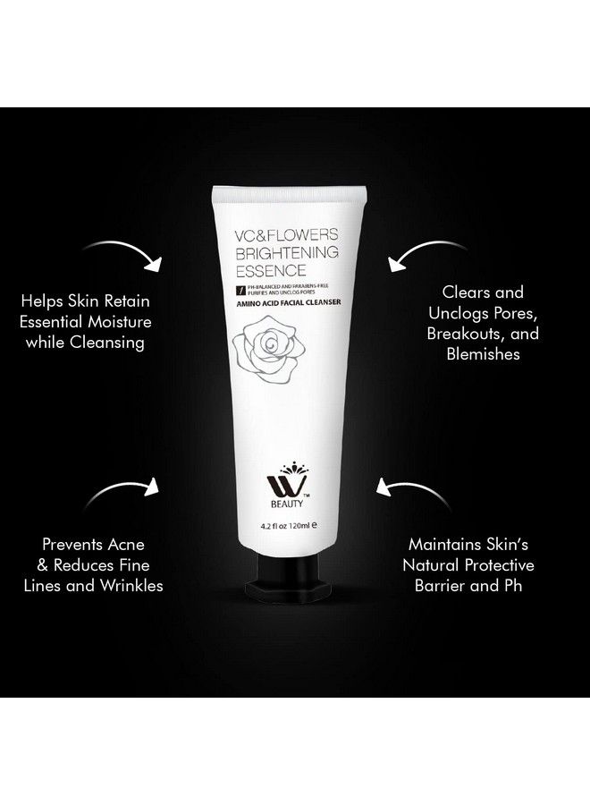 WBM Facial Cleanser With Amino Acid Perfect Antiaging Skin Brightening And Wrinkle Reducing Acne Daily Face Wash For All Skin Types With Organic & Natural Ingredients 4.2 Fl Oz/120 Ml - Image 3