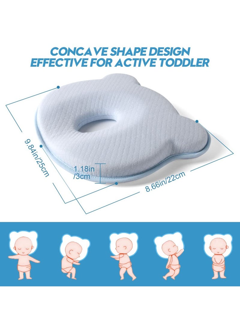 Memory Foam Baby Travel Pillow, Breathable Bear Shaped Soft and Cozy Toddler Pillow (Blue) - Image 4