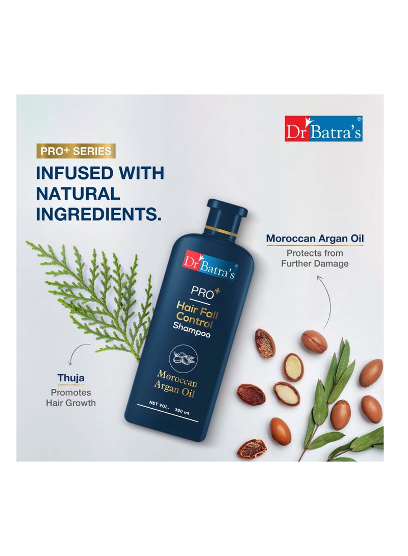 Dr Batra's PRO Hair Fall Control Shampoo Sulphate Free Shampoo Moroccan Argan Oil Shampoo 350 ML Pack of 1 - Image 3