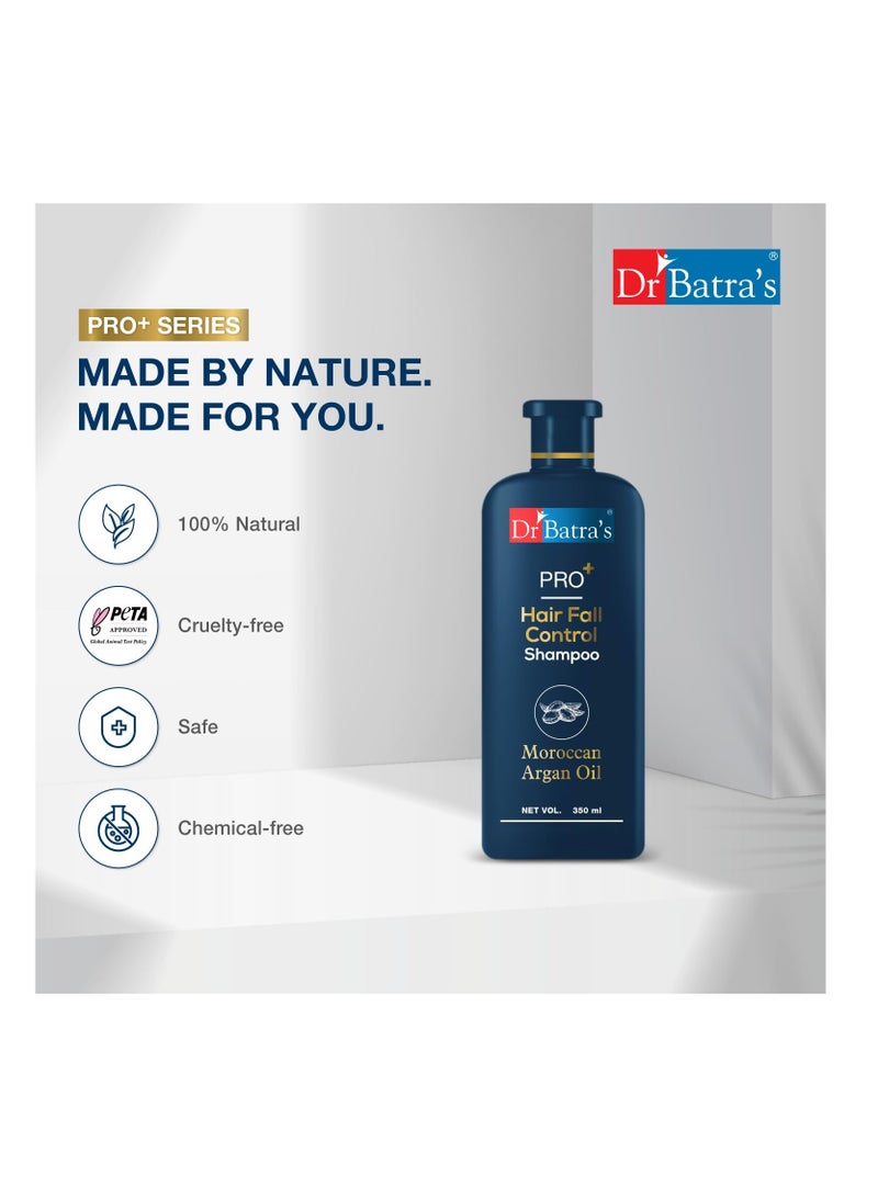 Dr Batra's PRO Hair Fall Control Shampoo Sulphate Free Shampoo Moroccan Argan Oil Shampoo 350 ML Pack of 1 - Image 2