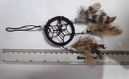 SoilMade Brown Car Dream Catcher, Round Shape, Feather and Metal Made, Size Aprox 7inches and 20g, Pack of 1 Car Dream Catcher in Box - Image 4