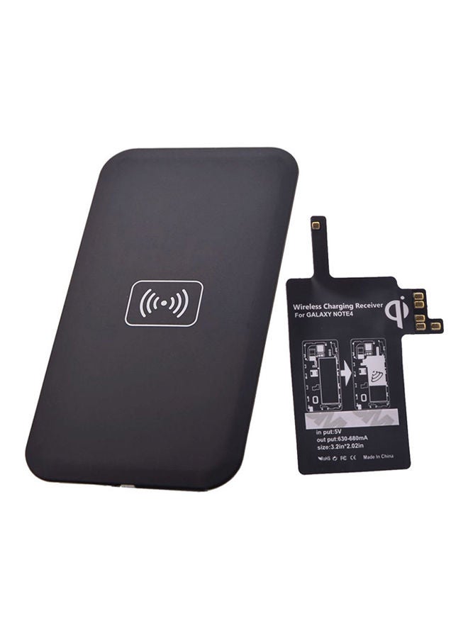 NIBEMINENT Wireless Charging Pad With Receiver For Samsung Galaxy Note 4 Black - Image 1