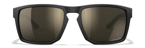 Wiley X WX Founder Sunglasses Safety Glasses for Men Shatterproof UV Eye Protection for Combat, Shooting Captivate Tungsten Mirror Lenses Matte Black & Tan Frames - Image 3