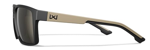 Wiley X WX Founder Sunglasses Safety Glasses for Men Shatterproof UV Eye Protection for Combat, Shooting Captivate Tungsten Mirror Lenses Matte Black & Tan Frames - Image 5