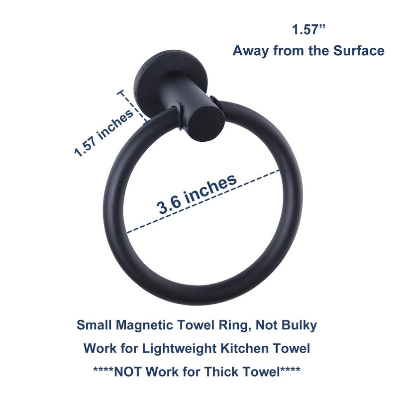 LEVOSHUA Magnetic Towel Holder for Refrigerator, Magnet Towel Ring Hand Towel Bar Hook Hanger for Fridge, Kitchen Dishwasher, Stove, Oven, Sink, Laundry Washer, Dryer, Black - Image 5