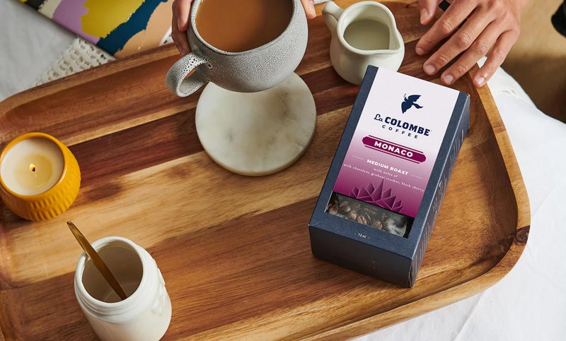 La Colombe قهوة لا كولومب موناكو متوسطة التحميص حبوب كاملة - نكهات الشوكولاتة بالحليب، كعكة غراهام، الكرز الأسود، 12 أونصة (عبوة من 1) - Image 3