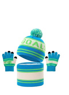 SYOSI 3 Pcs Kids Winter Hat Gloves Scarf Set, Toddler Knitted Beanie Hat Neck Warmer Mittens Fleece Lined Set for Boys and Girls  - Image 1