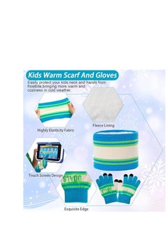 SYOSI 3 Pcs Kids Winter Hat Gloves Scarf Set, Toddler Knitted Beanie Hat Neck Warmer Mittens Fleece Lined Set for Boys and Girls  - Image 5