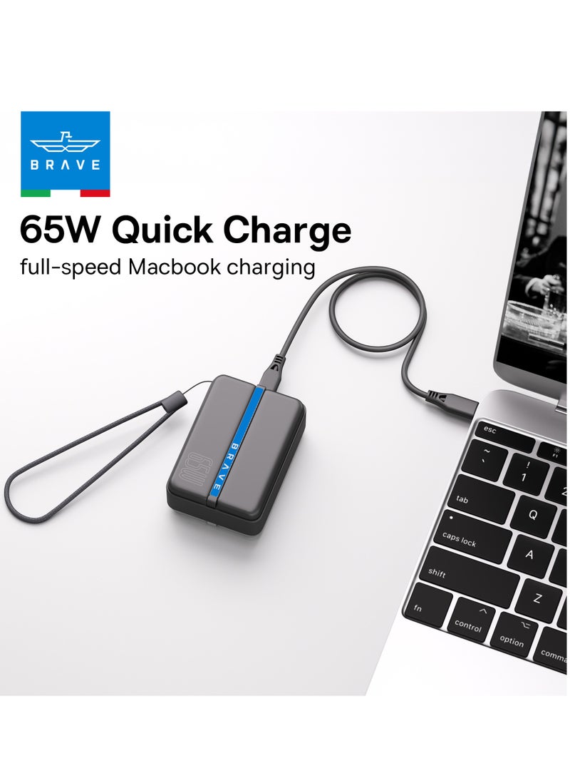 Brave 20,000mAh Power Bank with 65W Fast Charging, LED Display, Dual USB-C and USB-A Ports, High-Capacity Portable Charger for MacBook Pro/Air, Dell, HP, Lenovo, Steam Deck, ASUS ROG Alley, iPhone 16-12, Galaxy S25/S24/S23, iPad Pro, Pixel 8, AirPods, and More – Portable PD Charger for All Devices - Image 3