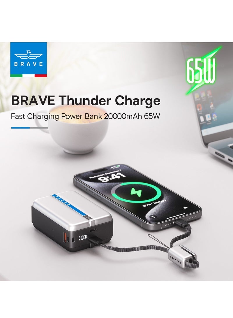 Brave 65W High-Speed ​​Power Bank 20000mAh - Dual USB C & USB-A/Type C Ports, LED Display, Fast Portable Charger Compatible with MacBook Pro/Air, Dell, HP, Lenovo, ASUS ROG, Steam Deck, Battery Pack for iPhone Air, iPhone 17/17 Pro/17 Pro Max, 16, 15, 14, 13, 12, Samsung Galaxy S25/S24/S23 Ultra, iPad Pro, Pixel 8, AirPods, Laptops, Tablets and More - Image 3