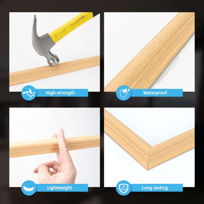 Art3d Pre-Cut Wall Molding Set of 6 pcs, Ready-to-Assemble Wainscoting Panels for Interior Wall DÃ©cor Living Room Bedroom Accent Wall - Installed with Glue, 3 Top 3 Bottom, Oak - Image 5