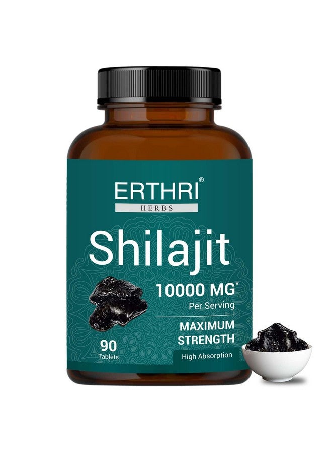 ERTHRI Shilajit Tablet - 10000mg, 90 tablets |100% Natural|| 100% Ayurvedic Tablet for Strength, Stamina and Power | Premium Ayurvedic Supplement | - Image 1