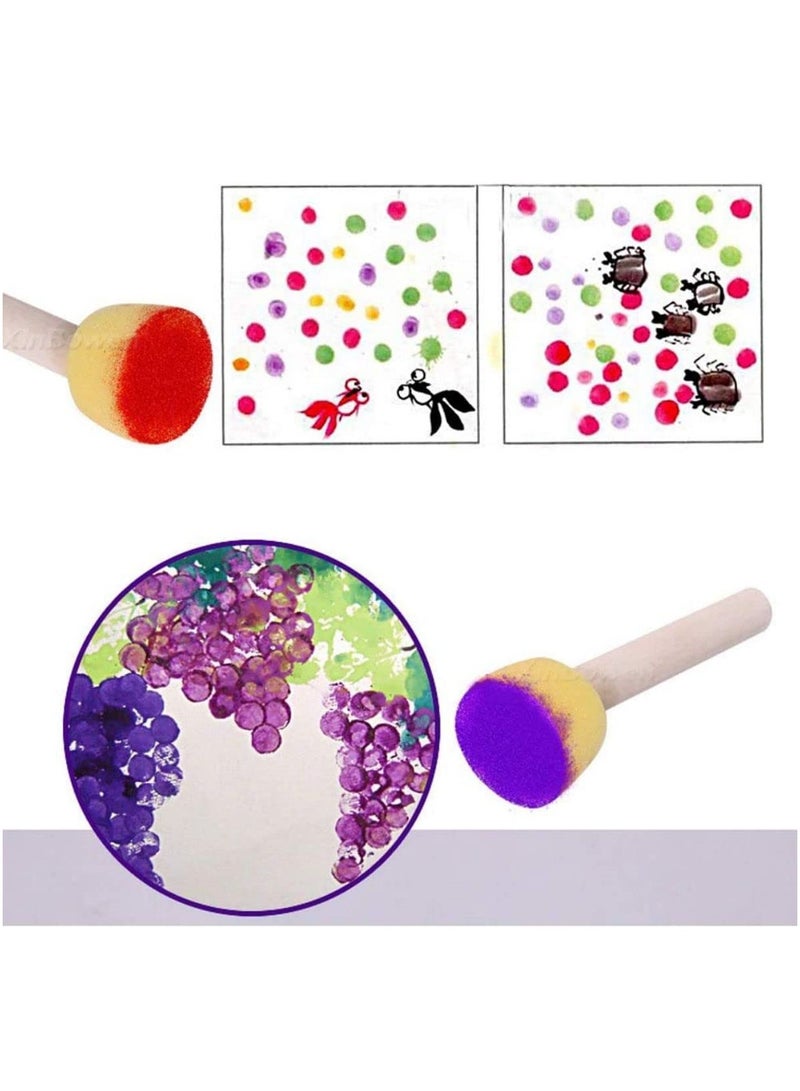 SOLARAE إسفنجات الطلاء للأطفال، إسفنجات الطلاء للأطفال، مجموعات فرش الطلاء الإسفنجية للأطفال، أدوات الرسم والفن للأطفال الصغار، مجموعات الرسم التعليمية للأطفال 30 قطعة - Image 3