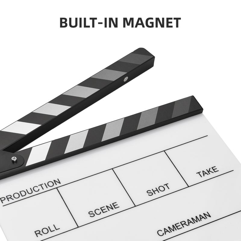 Acrylic Clapperboard Film Clapboard Movie Director's Slate Cut Action Scene Clapper Board Film Slate Dry Erase - Image 4