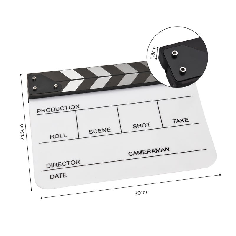 Acrylic Clapperboard Film Clapboard Movie Director's Slate Cut Action Scene Clapper Board Film Slate Dry Erase - Image 2