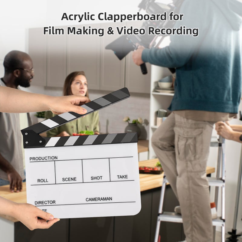 Acrylic Clapperboard Film Clapboard Movie Director's Slate Cut Action Scene Clapper Board Film Slate Dry Erase - Image 5