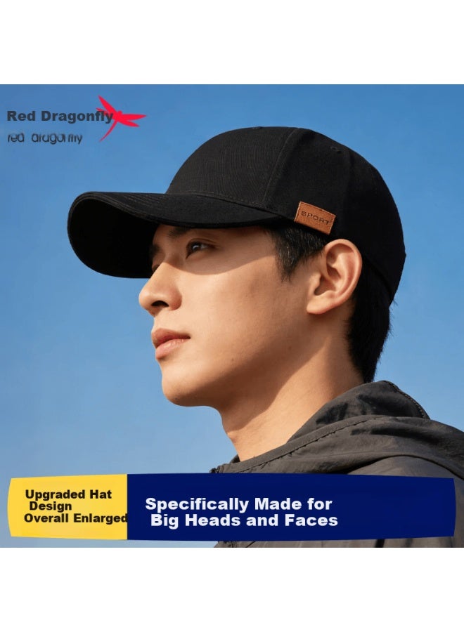 Red Dragonfly Men's Large Head Baseball Cap, Slimming Face, Women's Sunshade Hard Top Travel Versatile Sun Protection Curved Brim Duckbill Cap - Image 1