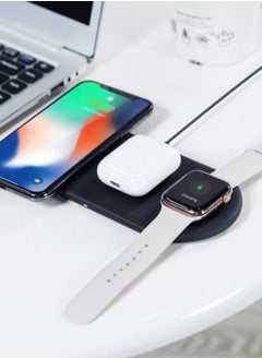 Generic Fast Wireless Charger, 3 in 1 Wireless Charging Pad, Compatible with 5W/7.5W/10W/15W wireless charging power, Both Apple and Android can be charged Black  - Image 4